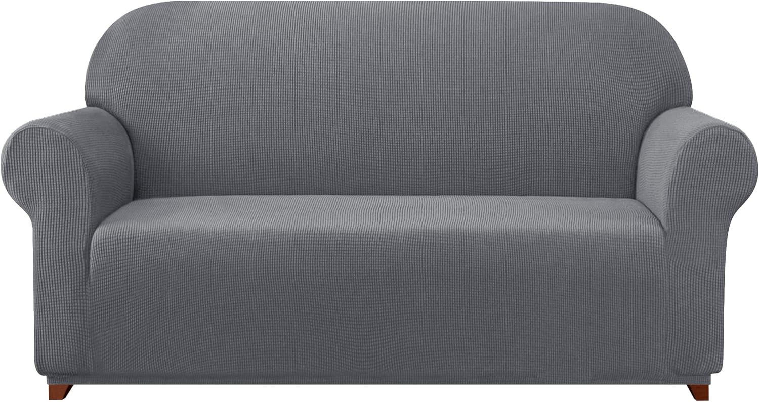 Slipcovers - subrtex Stretch Sofa Cover Set 1 Piece Sofa Slipcover with A Gift Cushion Cover for 2 Cushion Couch Loveseat(Light Gray,Loveseat)