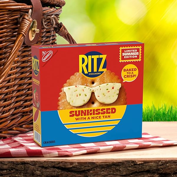 RITZ SUNKISSED CRACKERS, SNACKS FOR KIDS AND ADULTS, LUNCH SNACKS, LIMITED EDITION, 13.7 OZ