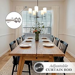 Kenney Kendall Knob Window Curtain Rod, Adjustable