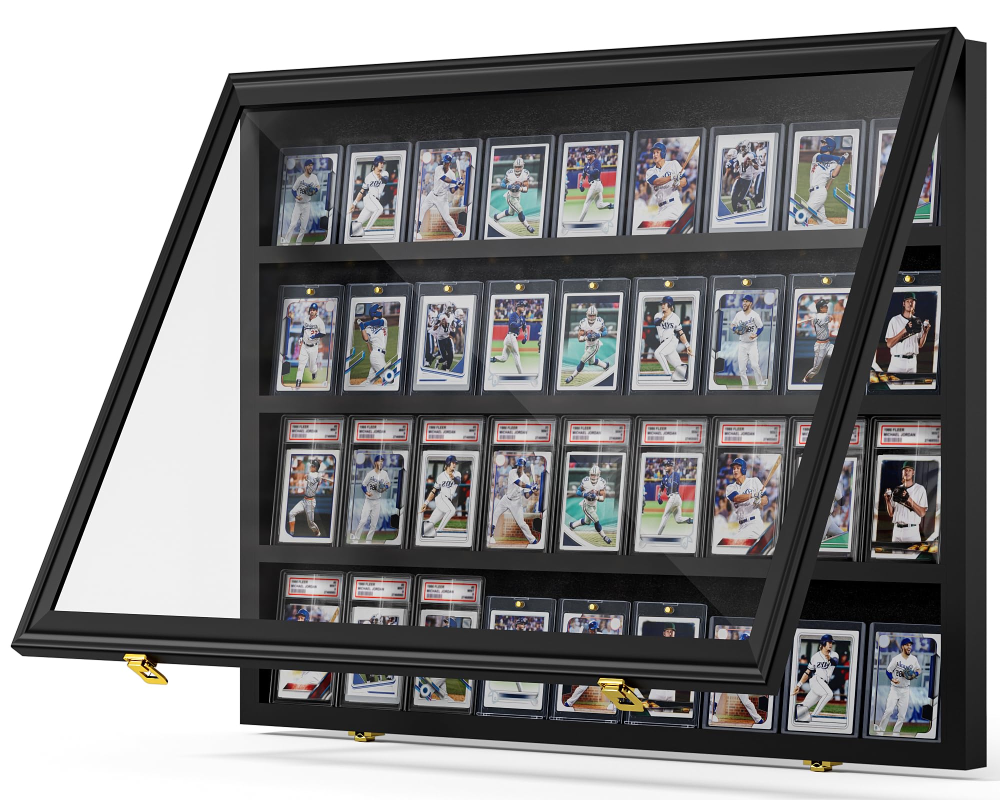 Photo 1 of 2 Pack Baseball Card Display Case, 36 Graded Card Display Frame Lockable, Trading Card Display with UV Protection Sports Card Display Case for Baseball Cards, Football Cards, Sports Cards