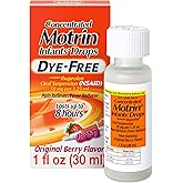 Motrin Infants' Concentrated Drops with Ibuprofen, Fever Reducer, 1 fl. oz | For Infants 6-23 months, Dye-Free, Alcohol-Free, NSAID, Pain Reliever, Original Berry Flavor