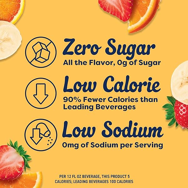 CRYSTAL LIGHT DRINK MIX, 6 PITCHER PACKETS, FOR FLAVORFUL HYDRATION AND SHAREABLE REFRESHMENT, STRAWBERRY ORANGE BANANA ARTIFICIAL FLAVOR, ZERO SUGAR, LOW CALORIE, 2.4 OZ