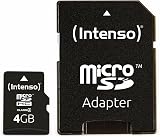 Intenso MicroSDHC Memory Card 4GB Black Class 4 with SD Adapter view 3