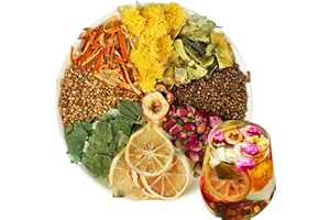 KUNBRY Winter Melon Lotus Leaf Tea,30 Bags Chrysanthemum,Winter Melon,Orange Peel,Cassia Seed,Buckwheat,Hawthorn,Lotus Leaf,Red Rose,9 Ingredients Blend Formula Tea (90pc)