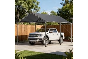 GAILDON 10x20 Heavy Duty Carport, Outdoor Carport Shelter with Reinforced Frame and Stakes, Waterproof Garage Car Port Tent (Gray)