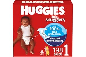 Huggies Size 1 Diapers, Little Snugglers Diapers, Size 1 (8-14 lbs), 198 Count (6 packs of 33), Packaging May Vary