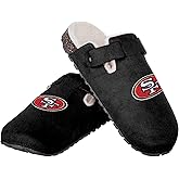 FOCO Womens NFL Team Logo Sherpa Lined Buckle Clog Shoes Slippers