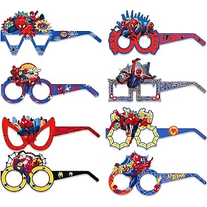 Cartoon Spider Party Decorative Glasses, Cosplay Decorative Glasses, Ideal for Movie Themed Birthday Decoration & Party Gifts