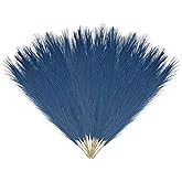 Tisspoms 30 Pcs Royal Blue Faux Pampas Grass, 17 Inches Artificial Pampas Grass Bulk, Short Fluffy Faux Pompas for Vase Filler, Home Boho, Wedding Anniversaries, Baby Shower Decoration