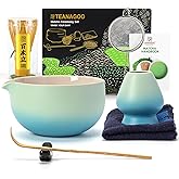 TEANAGOO Matcha Whisk Set Blue,Ceremony Matcha Set,Matcha Kit Grident Blue,Matcha Tea Set for Making Breakfast/Latte,Matcha Whisk Set and Bowl with All Accessories,Gift for Matcha Lover