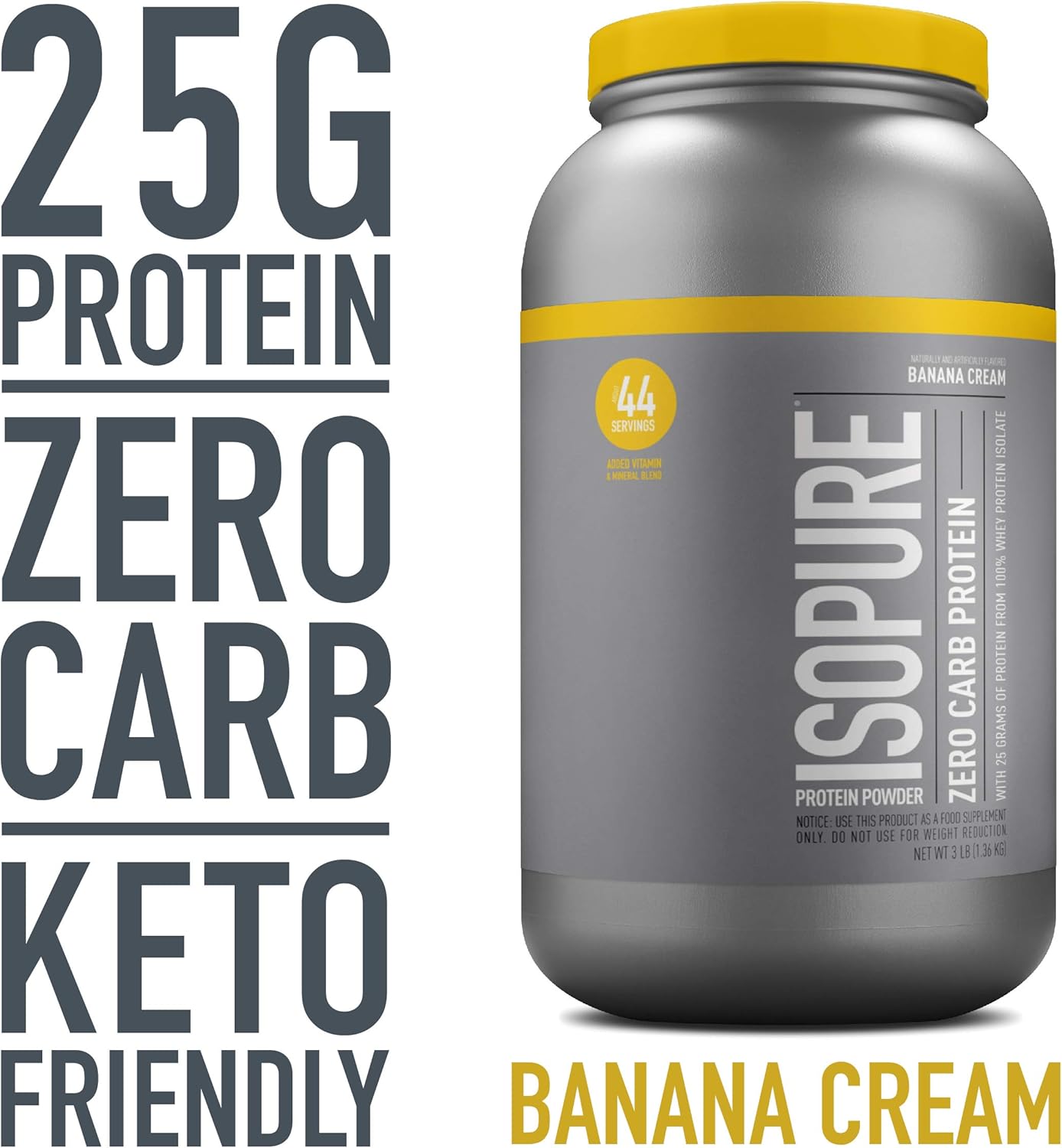 Nature's Best Zero Carb Isopure Whey Protein Isolate Banana Cream 3