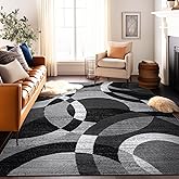 Rugshop Contemporary Abstract Circles Perfect for high Traffic Areas of Your Living Room,Bedroom,Home Office,Kitchen Area Rug 6'6" x 9' Gray