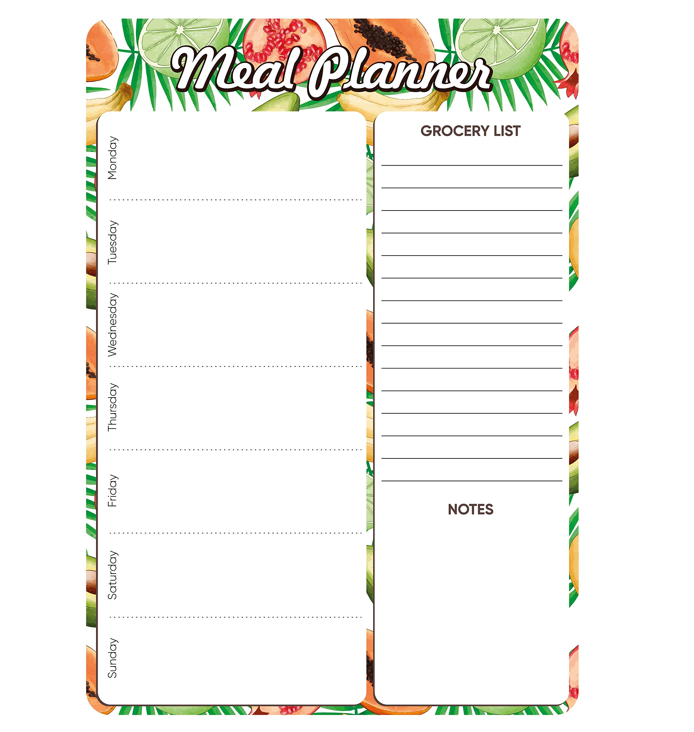 Dry Erase Magnetic Meal Planner for Refrigerator A4 - Magnet Weekly Menu Board for Fridge - Magnetic Menu White Board - Fridge Planner Magnet - Dinner Meal Planner Dry Erase Board
