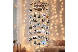 AIERSA Graduation Photo Display,Graduation Gifts for Her/Him,Graduation Picture Frame 2024,Hanging Photo Display with 30 Clips,Picture Frames Collage wall Decor for Graduation Party