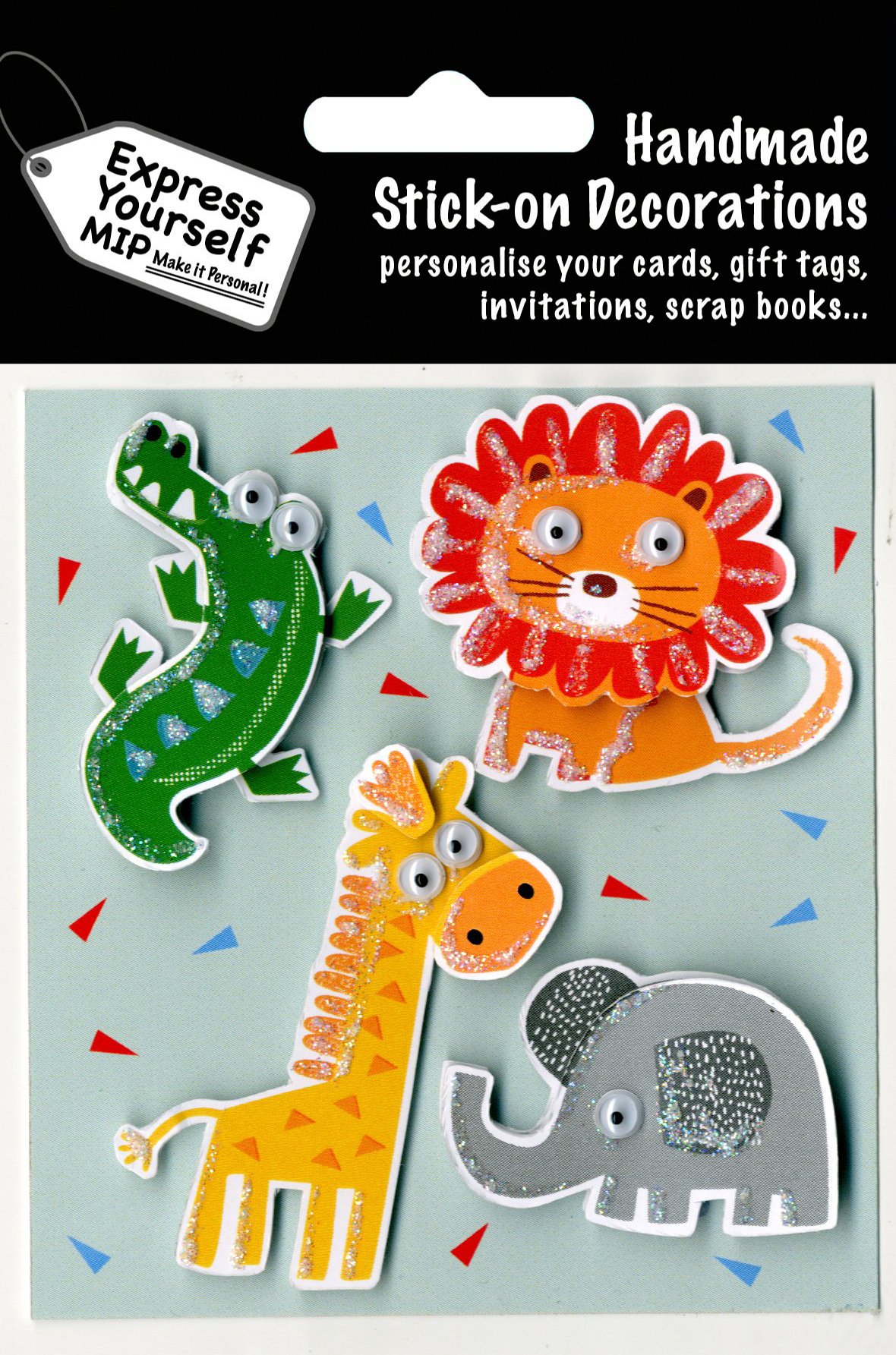Express Yourself MIP, self adhesive Cute Animals Toppers - Ideal for Card Making, Gift Wrapping, Scrapbooking, Papercrafts, Childrens Crafts etc