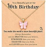 UNGENT THEM Happy 5th 6th 7th 8th 9th 10th 11th 12th Birthday Gifts, You Make The World A More Beautiful Place Butterfly Necklace Bday Presents