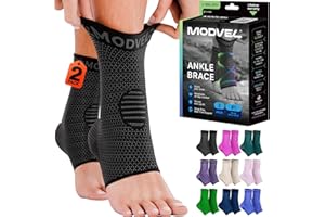 Modvel Foot & Ankle Brace Socks for Sprained Ankle Compression Sleeve - Plantar Fasciitis Relief Brace, Foot Support for pain Women & Men - Tendonitis & Arthritis Feet Sleeve, Stabilizing Ankles Wrap
