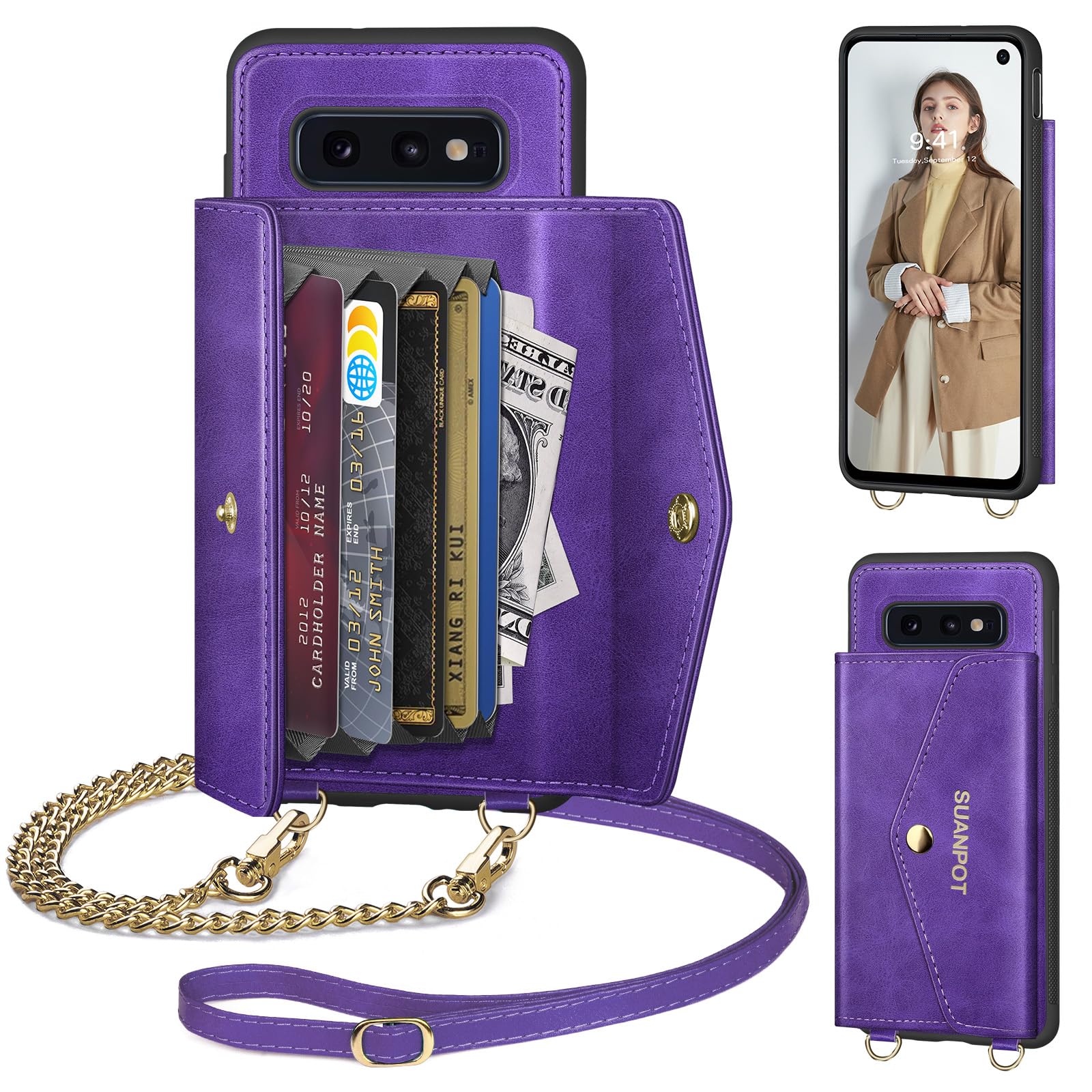 SUANPOT for Samsung Galaxy S10e Wallet case with