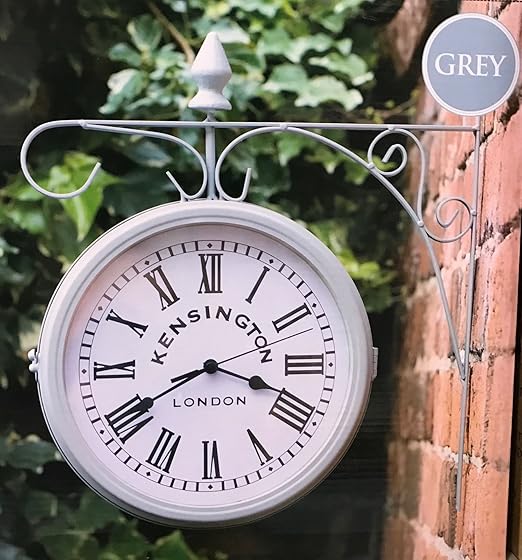White Kensington Outdoor Dual Faced Station Clock Amazon.co.uk