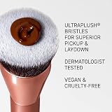 Real Techniques Glow Round Base Makeup Brush 259 Dense Flat Top Vegan Cruelty view 4