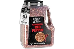 Fresh Finest Bulk 4LB Crushed Red Pepper Spices Commercial and Home Cooking - Chili Pepper Flakes, Red Peppers Spice Best for Pizza, Flatbreads, Beef, and More - 4 LB