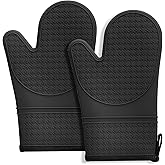 Hovico Silicone Oven Mitts, Heat Resistant 500F Kitchen Mitts 2PCS, 11.6