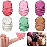 Funtery 600 Pack Mini Baking Cups Cupcake Liner Candy Making,Colorful | PPaper Candy Cups for Chocolate Truffles, Icing Sprinkles Design, Miniature Cupcake Liners for Holiday Muffins Treat Wrappers