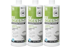 Unique RV Digest-It RV Toilet Treatment - Eliminates Odors at the Source and Liquifies Waste - 16 Uses Per Bottle 32 oz (3-Pack)