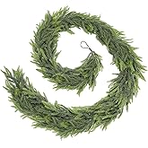 ZIJIN 9ft Real Touch Norfolk Pine Garland Realistic Christmas Greenery Garland for Table Mantle Fireplace Indoor Outdoor Xmas Decor