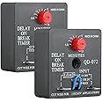 BAOMAIN Delay ON Break Timer QD-072 1.5A 18-240 VAC 0.03-10 Minutes Adjustable Time Delay Switch Replacement (2)