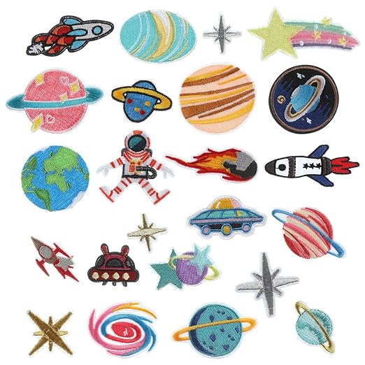 Amazon アイロン刺繍ワッペン Savori 惑星 星 宇宙船 幼稚園 保育園