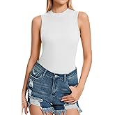 Iandroiy Tank Tops for Women Summer Sleeveless Racerback Casual Basic Ribbed Slim Fitted Shirts