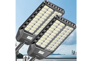 Deepn 9000W Solar Street Light, Bright LED Security Solar Flood Light with Motion Sensor & Dusk to Dawn, IP67 Waterproof Commercial Lights Outdoor for Outside, Parking Lot, Street, Yard (2)