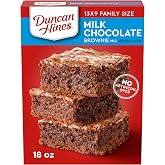 Duncan Hines Brownie Mix, Milk Chocolate Flavored, 18 oz. | Milk Chocolate flavored brownie mix; made with no artificial dyes; great for party desserts, bake sales, and family treats