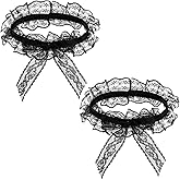 2 PCS Lace Wedding Garter for Bride, Black Lace Bowknot Leg Garter Belt, Elastic Leg Garters Ring for Party Prom Wedding Bride Gifts