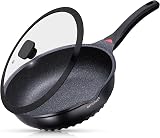 INTIGNIS 28 cm Deep Frying Pan with Lid Induction Non-Stick GREBLON Coating view 1