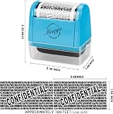 Miseyo Identity Theft Protection Roller Stamp Set Blue 6 Refills Included view 2