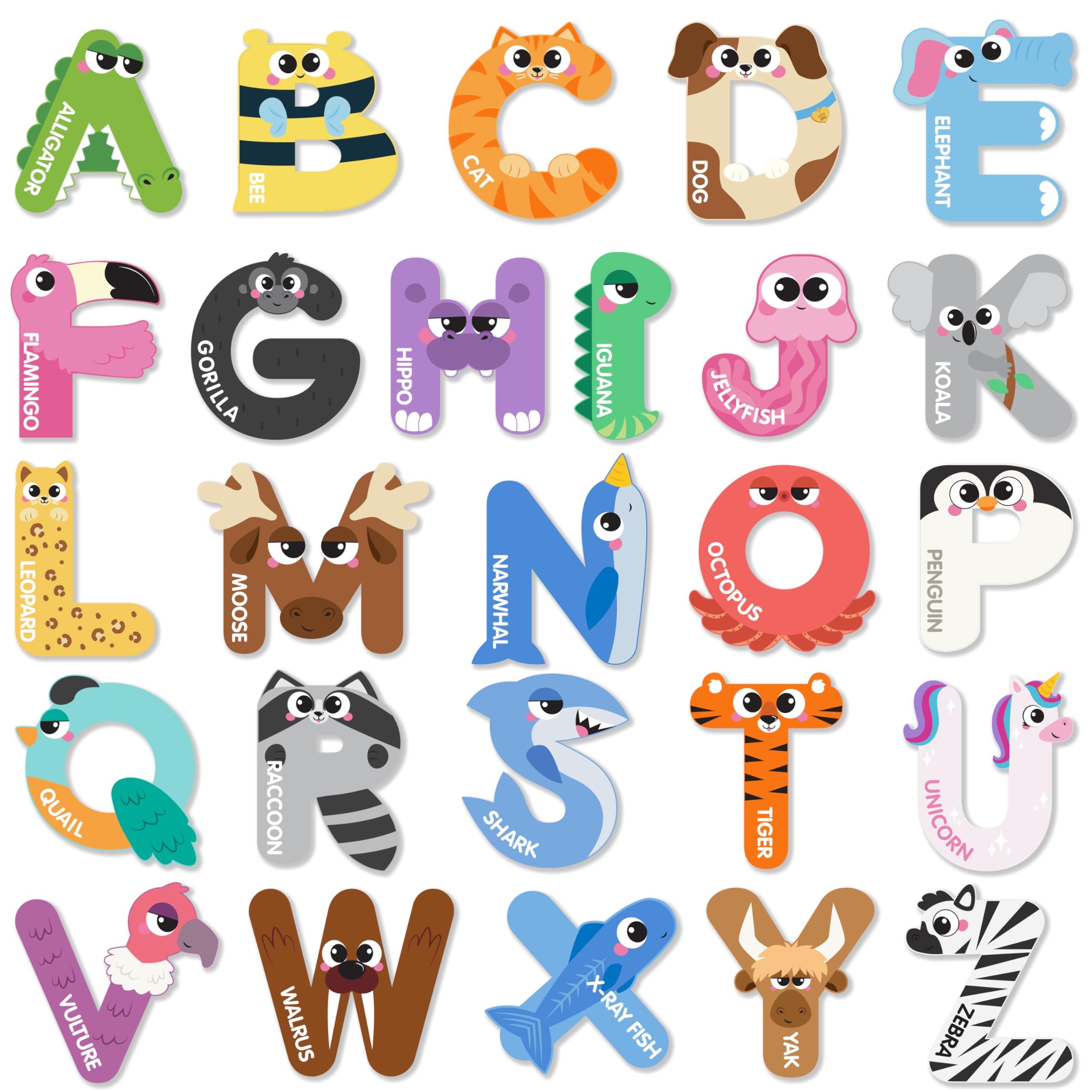 Photo 1 of JOYIN Magnetic Letters, Animal Alphabet Fridge Magnets for Toddlers 3 4 5 Years Old, 26 Uppercase Refrigerator Magnets, Large Size ABC Educational Spelling Learning Toys for Kids