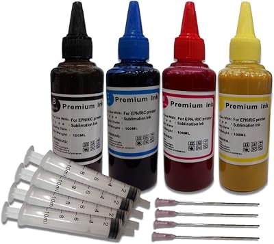 BVH Direct Sublimation Ink Refill Kit for Epson Ricoh - Black Cyan Magenta