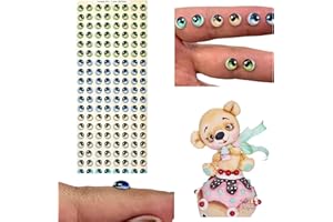 OJITOS ADHESIVOS 3D S13-7: 96 Pairs of 7mm Pairs of 3D Resin Eyes (Blue, Green, Brown & Turquoise) – Adhesive & Self-Adhesive for Crafts, Clay, Polymer, EVA, Cold Porcelain,Sculpture, Fantasy Eyes, Ceramics & More