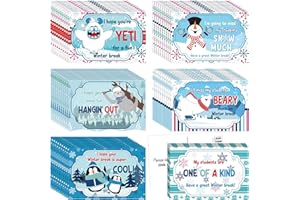 TaoBary 60 Pcs Winter Blank Postcards Bulk for Teachers Send to Students 4" x 6" Mail Positive Holiday Greetings Cards Snow Monster Penguin Snowman Polar Bear Postcard for Winter Students Parents Gift