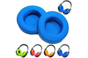 Voarmaks Stylish Color Options Dj Work Ear Pads Foam Cushion Compatible with Pioneer HDJ CUE1 Cue One,HDJ500 DJ Headphone Headset (Blue Polyester Ear Pads)