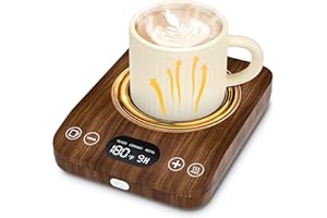 GLSY Coffee Mug Warmer, Coffee Warmer for Desk with 9 Temp Settings, 9H Timer Smart Coffee Warmer Plate, Auto On/Off Gravity Sensor Heated Coffee Beverage Mug 130-185℉ Gifts for Home & Office