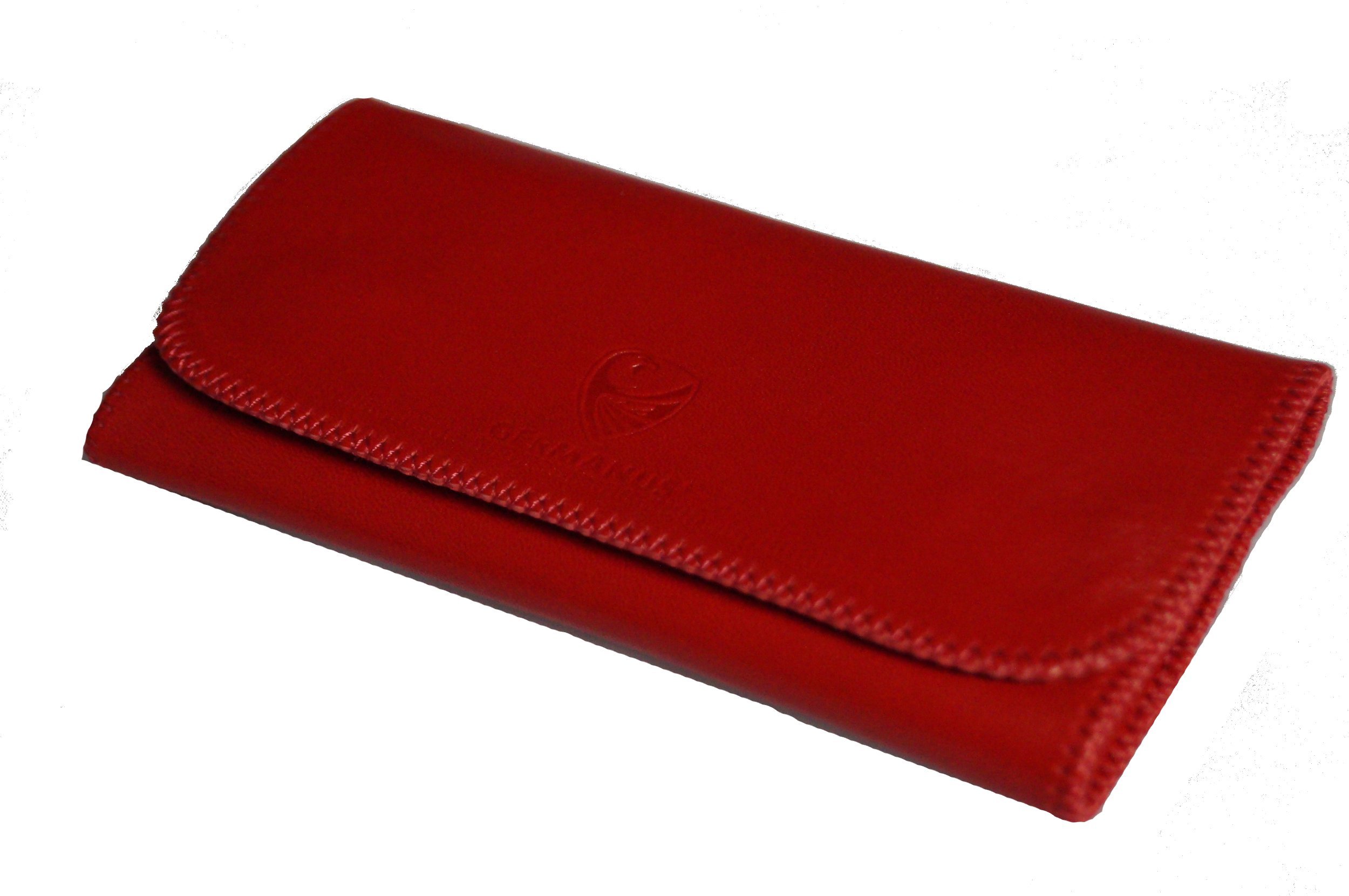 GERMANUS Tobacco Pouch from Genuine Red Leather - Made in EU - RUSSUS
