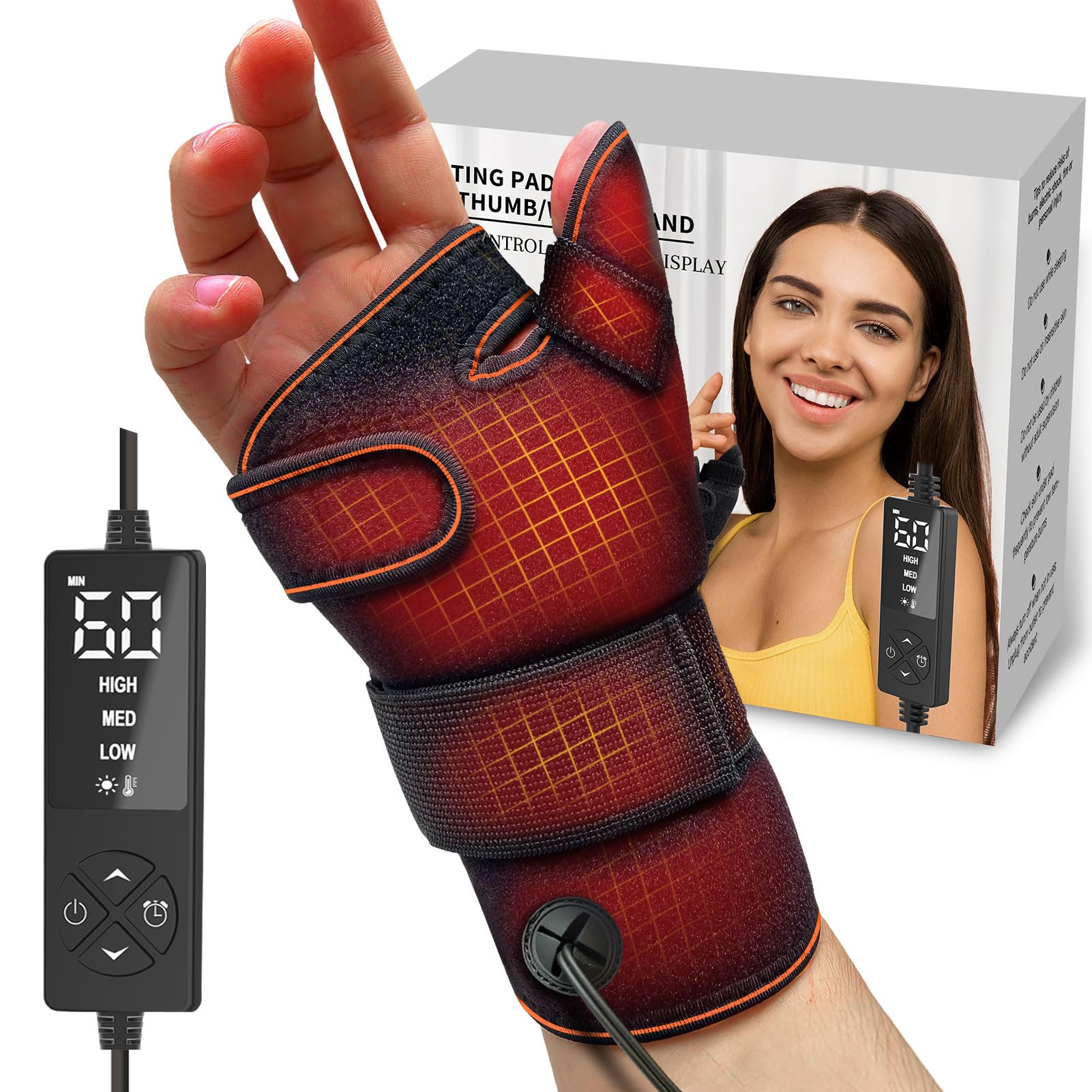 Photo 1 of sticro Wrist & Thumb Heating Pad for Arthritis and Carpal Tunnel Relief, Hand Heating Pad for Sprains, Trigger Thumb, Tendonitis, Hand Pain Relief - Left & Right Hands(S/M)