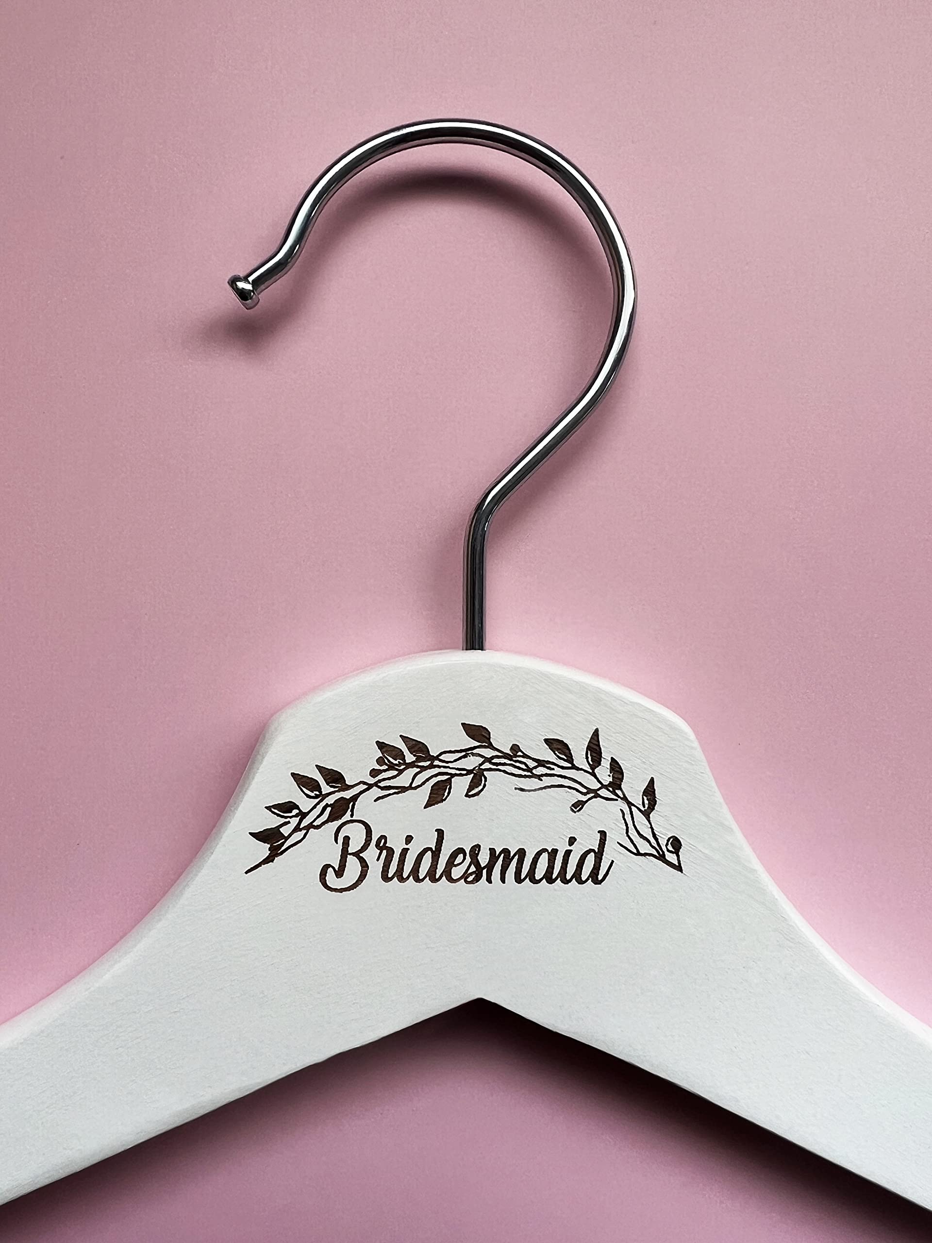 GIFT RABBITS Wooden Wedding Coat Hanger. Laser Engraved Bridal Hangers. Wedding Day Gift. Wedding Day Anniversary Hanger Gifts (Bridemaid), 43cm x 11cm (HAN001)