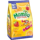 Mamba Candy Fruit Chews - Individually Wrapped Flavored Chews for Halloween, Parties, and Snacks - Assorted Flavors Variety Pack with Strawberry, Raspberry, and Orange - 30 oz Bag (Pack of 1)