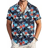 COOFANDY Men's Casual Button Down Shirts Short Sleeve Textured Summer Beach Shirt with Pocket