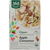 365 by Whole Foods Market, Organic Instant Oatmeal, Apple Cinnamon, 1.41 Ounce Packets (Pack of 8)