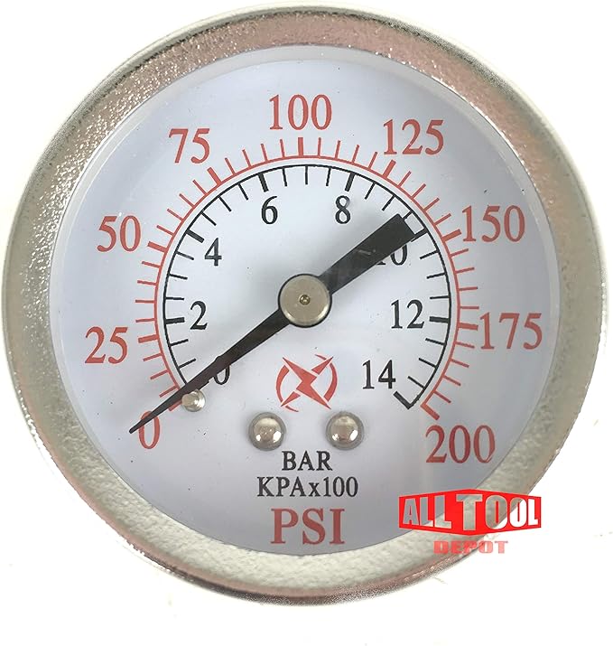 Best in USA 2.5" Air Pressure Gauge Center Back Mount 1/4" NPT 21/2